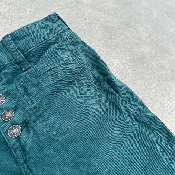 American Eagle AE button stretchy corduroy flare leg wide jean pant boot cut - Picture 5 of 9